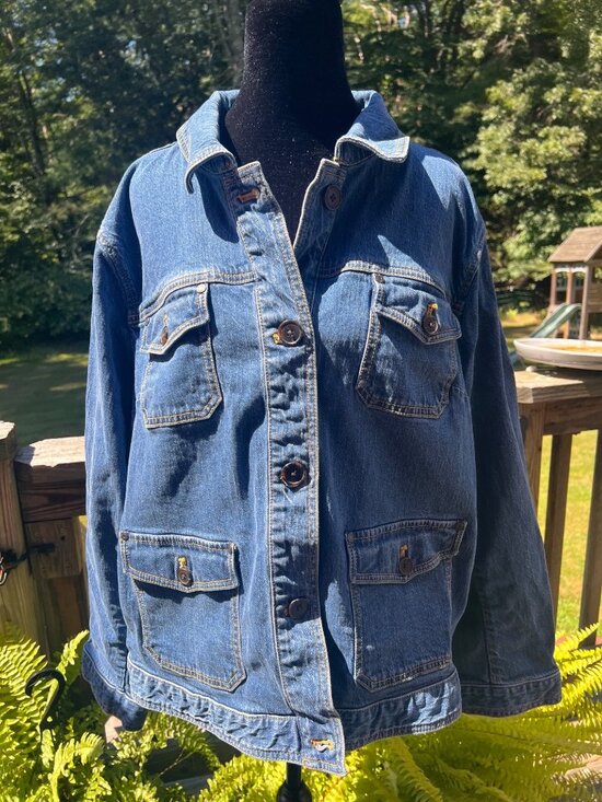 Talbots Jackets & Blazers - Talbots denim jacket 3X Plus Petite Button Front Pockets Womens classic style